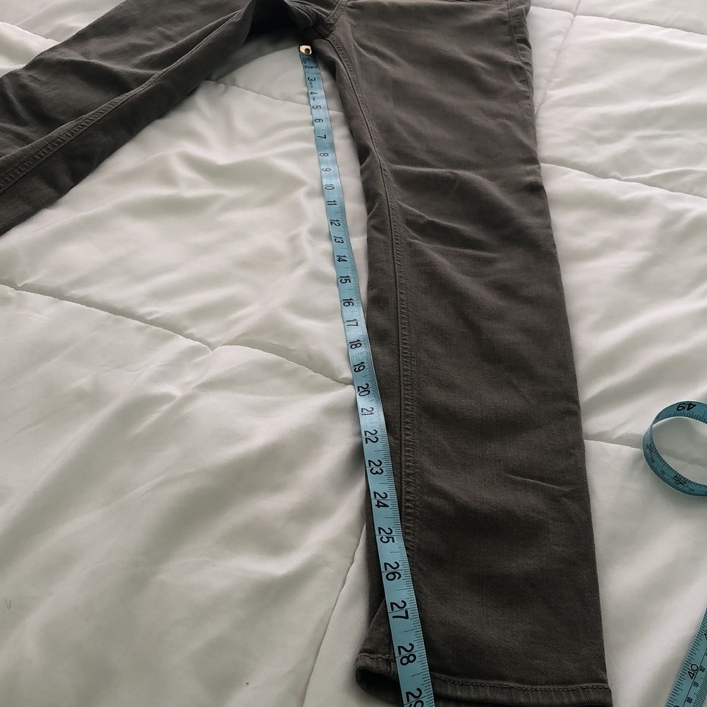 Rag & Bone the skinny pants olive drab green with pockets zipper front - Picture 6 of 9